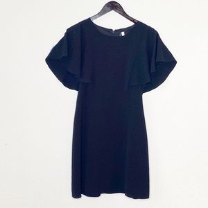Kensie Black Dress Flutter Bat Sleeves Size 8